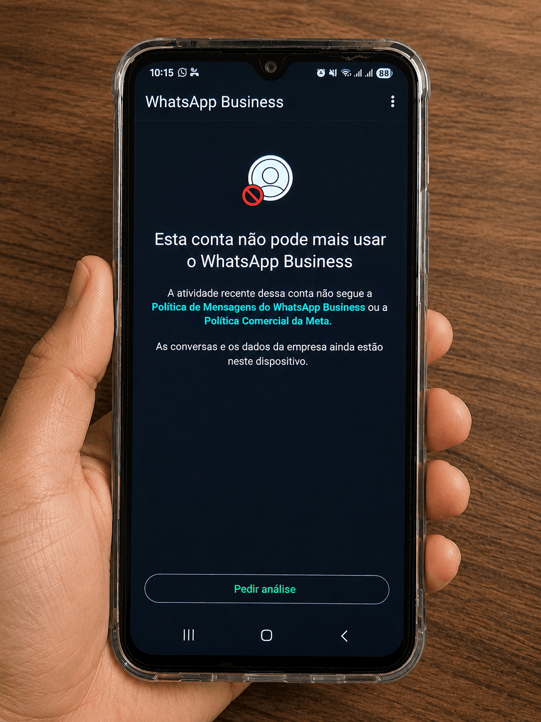 WhatsApp Business banido 7
